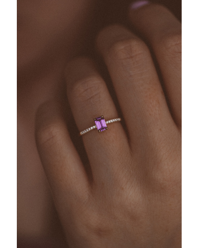 SLAETS Jewellery Mini Ring Lavender Purple Sapphire and Diamonds, 18Kt Gold (horloges)